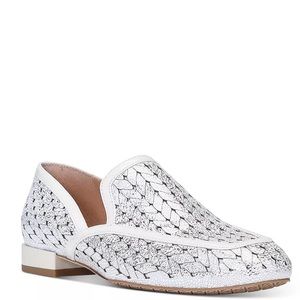 Donald Pliner Rezza Metallic Woven Leather Loafers